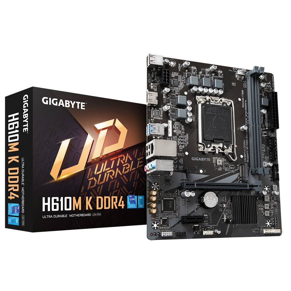 Placa Madre Gigabyte H610m K Ddr4, Intel Lga1700, 2xddr4, Hdmi, M.2, 2xsata, Micro-atx