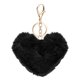thumbnail image 1 of Llavero Pom Pom Uxcell Suave Lindo Esponjoso Anillo de Corazón con Pinza de Langosta Llavero de Corazón de Piel de Conejo Artificial Negro, 1 of 7