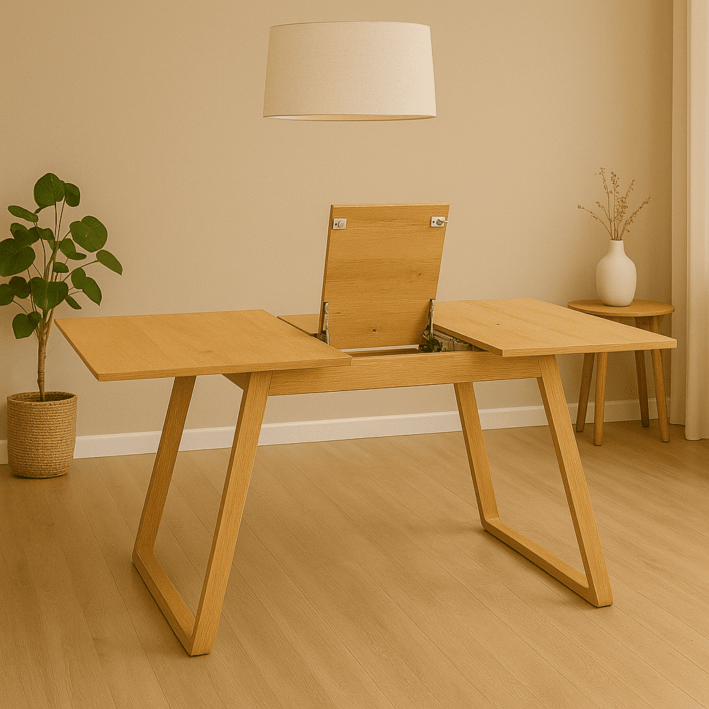 Oh! Mi Hogar ® - Mesa Extensible Rectangular 2 En 1 - 160cm-200cmx90cm Natural