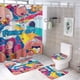 thumbnail image 1 of Padre de familia-theme 4-Piece Shower Curtain Set with Rugs, Waterproof Bathroom Decor Set Includes Bath Mat, U-Shaped Rug, Toilet Lid Cover and Curtain with Hooks, 1 of 6