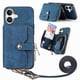 thumbnail image 2 of Funda Tipo Cartera con Correa Cruzada para iPhone 16 Plus Protección Contra Golpes Azul, 2 of 6