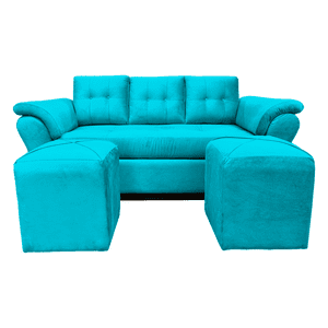 Mueblesjd - Sofá New Sira + Puff Felpa Calipso