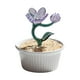 thumbnail image 1 of Planta En Maceta Estatua De Vidrio Estatuilla Regalo Decorativo Flores Artificiales En Maceta Violeta, 1 of 3