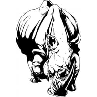 Rienda Libre Graphics - Decomural Angry Rhino African Animals Ws-17669