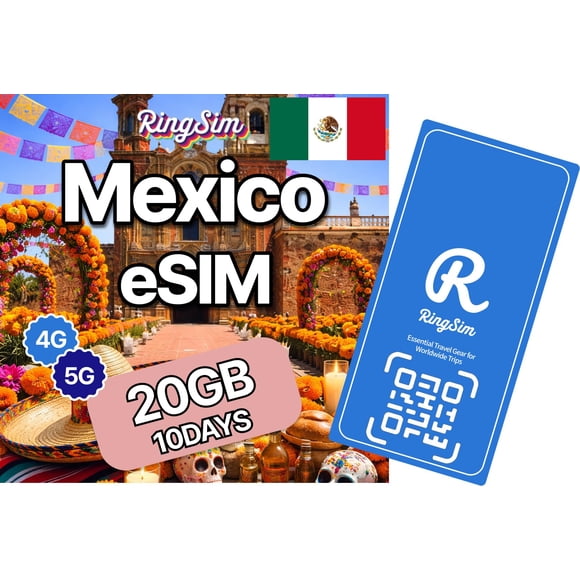 eSIM Ringsim México 20GB 10 Días 5G LTE Prepago