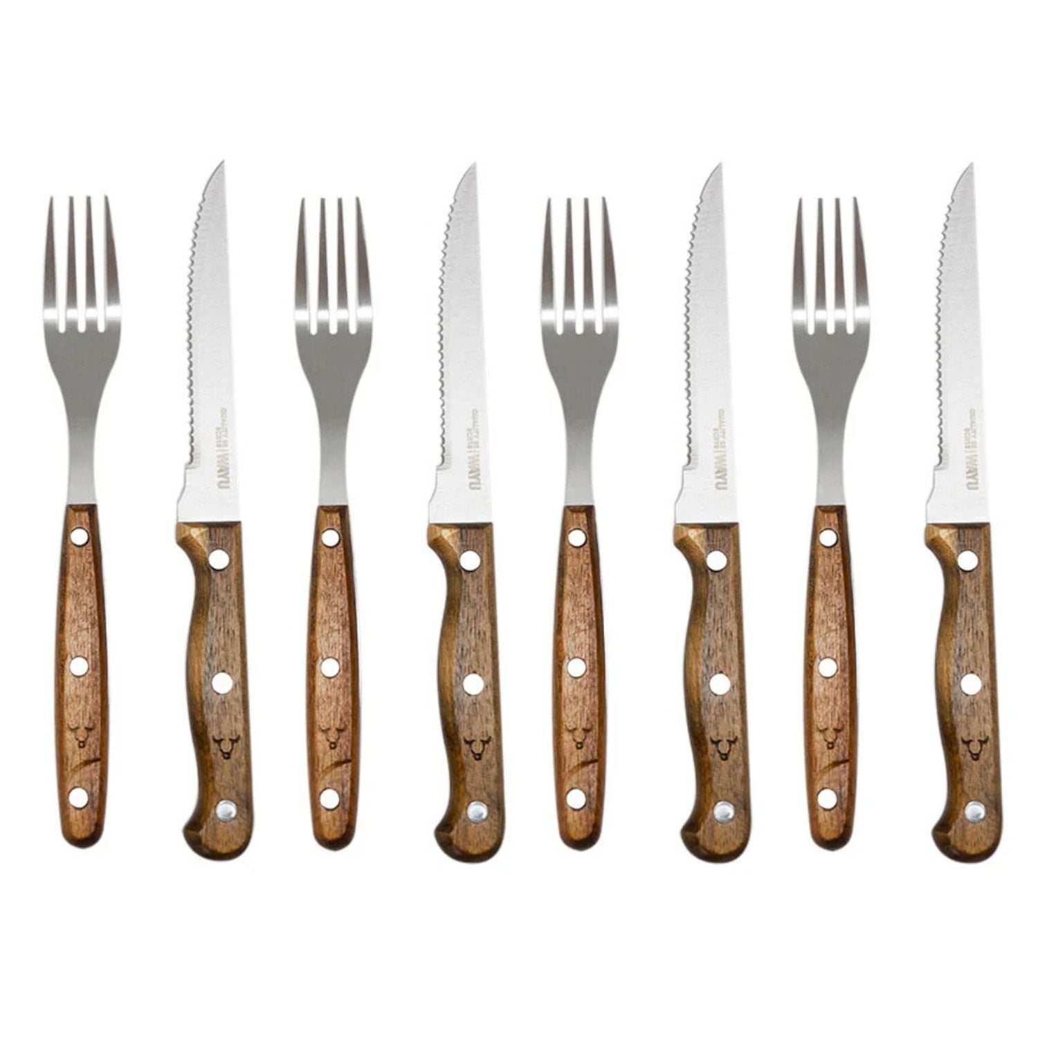 Set 8 Piezas Cuchillos Tenedores Prm Wayu Cocina Asados