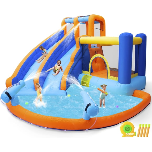 Brincolín inflable con tobogán de agua JOYLDIAS de doble deslizador