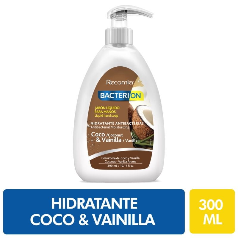 Bacterion - Jabón Líquido Antibacterial Hidratante Coco-Vainilla