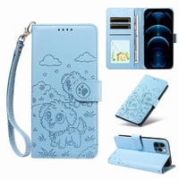 Funda Billetera Foxdock Compatible Con Iphone 12 Pro Max, Diseño Perrito Tierno, Ranuras Para Tarjetas Y Soporte Plegable