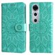 thumbnail image 1 of Funda tipo cartera FOXDOCK para Huawei Nova 12 Pro , diseño girasol en relieve, cuero PU, cierre magnético, soporte y tarjetero, 1 of 5