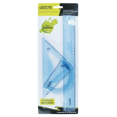 Set Geometria Para Zurdos 30 Cm 3 Piezas None Neolite