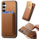 thumbnail image 3 of Funda de Cuero Magnética con Tarjetero para Samsung Galaxy A55 Cubierta Delgada Marrón, 3 of 5