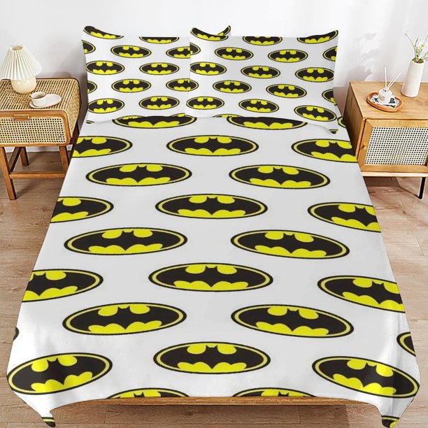 Batman Bedding Sets Ultra Soft Skin-Friendly Duvet Cover 3 Piece, Cute Comforter Cover Bed Set for Boys Girls Kids