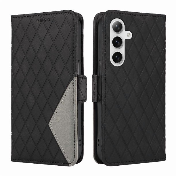 Funda Cartera para Samsung Galaxy S25 con Tarjetero Soporte y Correa Negro