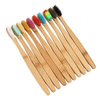 Ioensy - 10 Cepillos De Dientes De Madera Con Cerdas Suaves, Agarre Cómodo, Colorido Para Limpiar