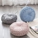thumbnail image 4 of XmhyTop Almohada decorativa redonda plisada, terciopelo suave y felpa neutra, 1 pieza, 15 pulgadas de diámetro, cojín de asiento, Estilo B, Rosa, 4 of 5
