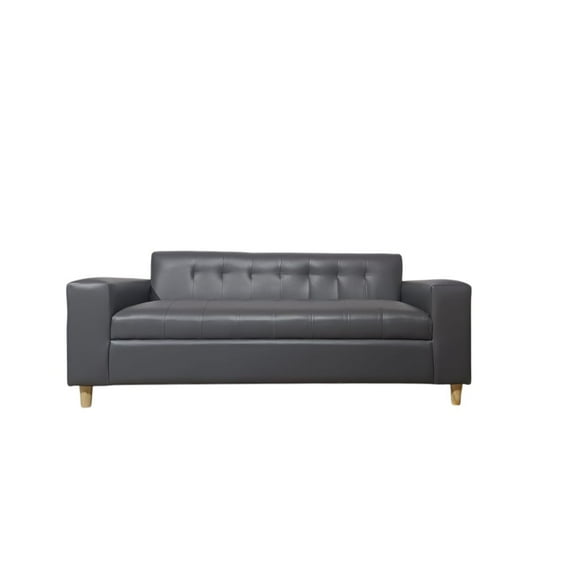 Sofa Dos Cuerpos Ecocuero Gris
