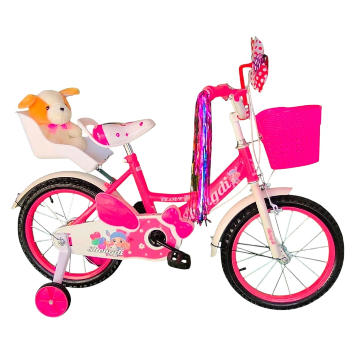 Vipnetwork - Bicicleta Aro 16 Infantil Con Peluchero Rosado Shengdi