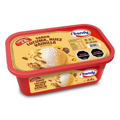 Helado De Leche Sabores Lúcuma, Nuez, Vainilla, Salsa Manjar Cassata 2,5 L Trendy