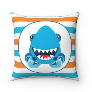 Milsleep - Almohada Tiburones Almohada Niños Tiburón Decoración Dormitorio Azul Marino Verde Naranja