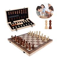 Genérica - Juego De Ajedrez Magnético De Madera 2 En 1,Tablas 40X40Cm