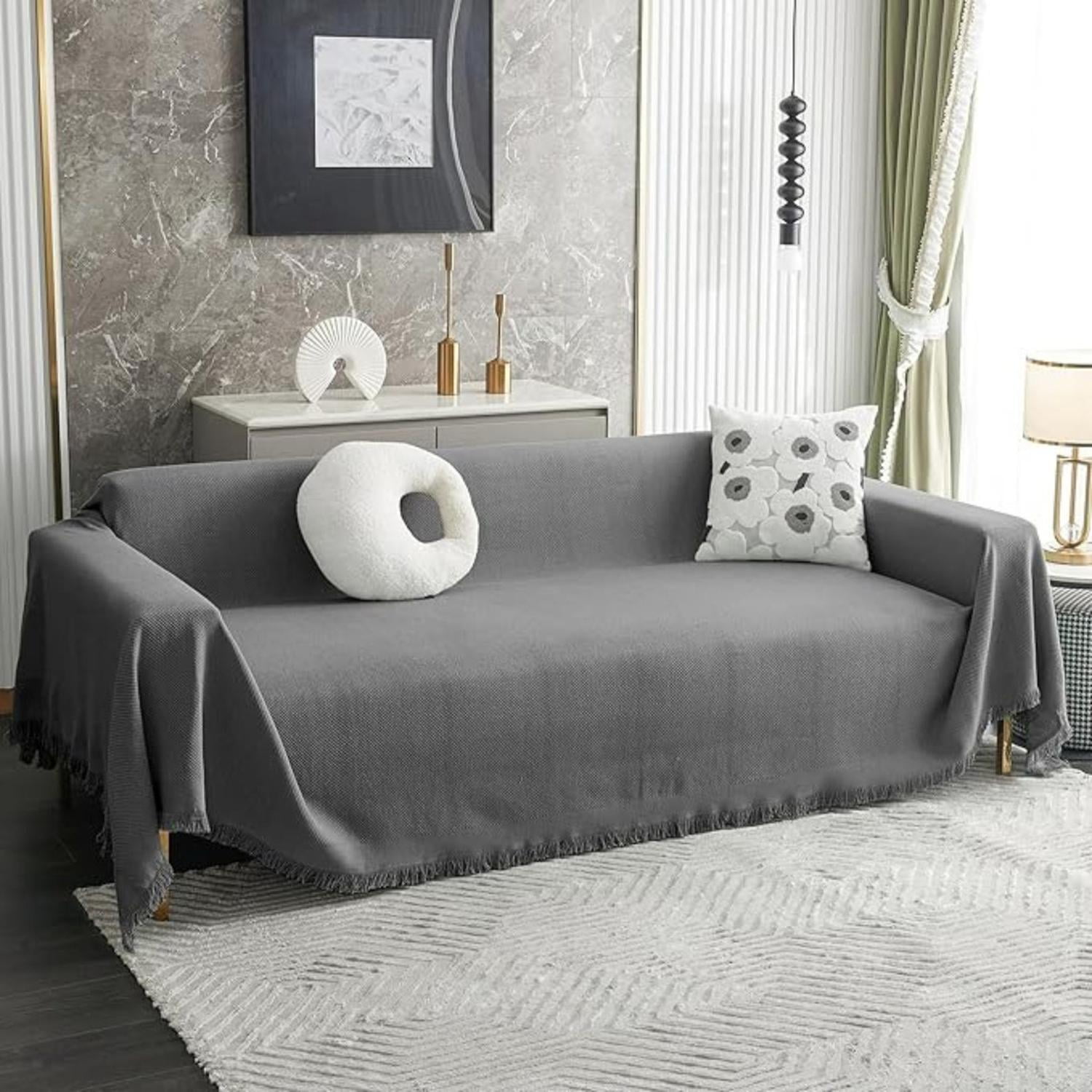 Aura Zeus - Fundas De Sillon A Medida Ajustable Cubre Sofa Az Gris 2 Cuerpos Gris