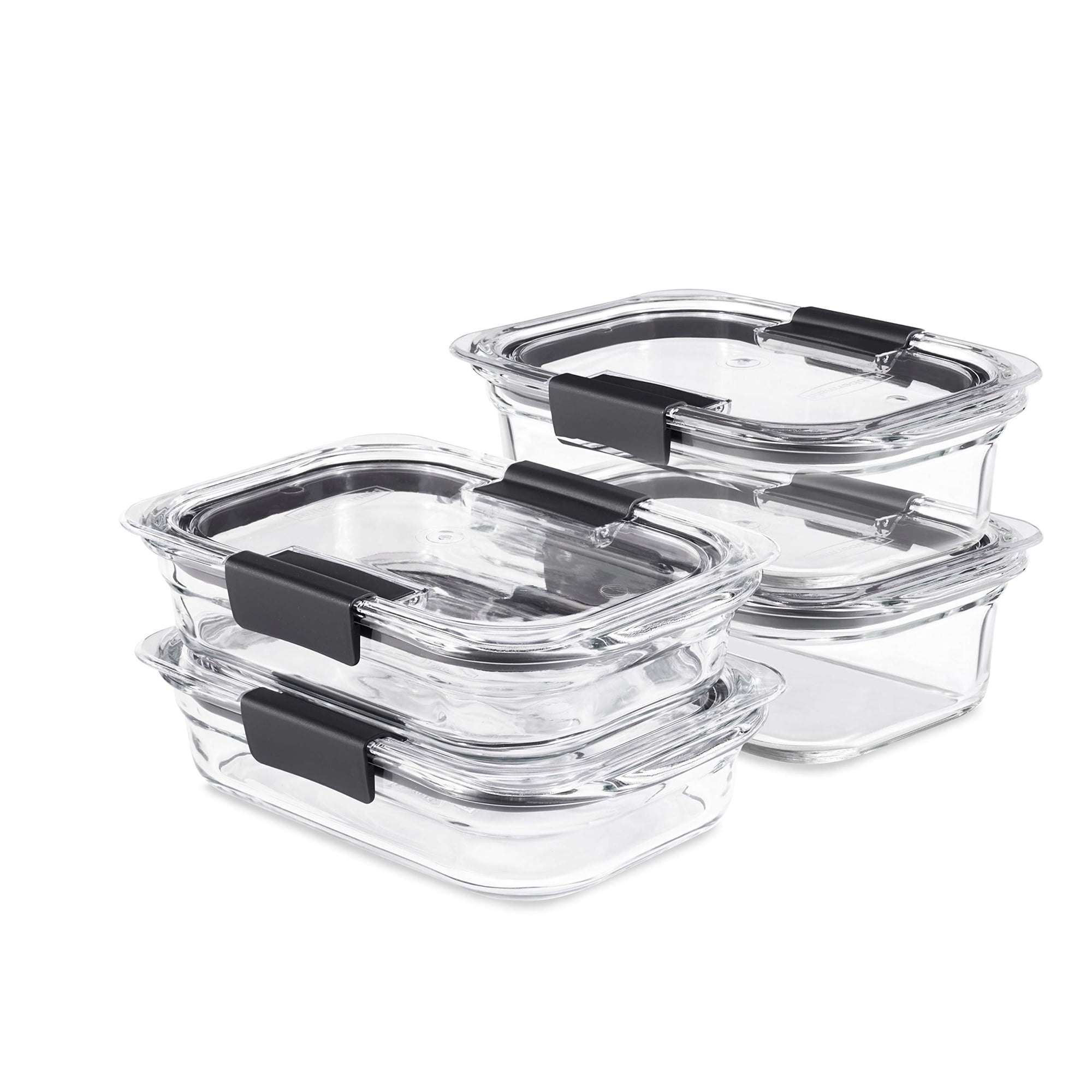 Set De Almacenamiento De Alimentos Rubbermaid Brilliance Glass, 4 Recipientes