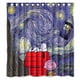 thumbnail image 1 of Cortina de ducha de Snoopy con la Tardis de la Noche Estrellada de Doctor Who, juego de cortinas de baño con ganchos, tamaño 66 x 72 pulgadas, 1 of 3