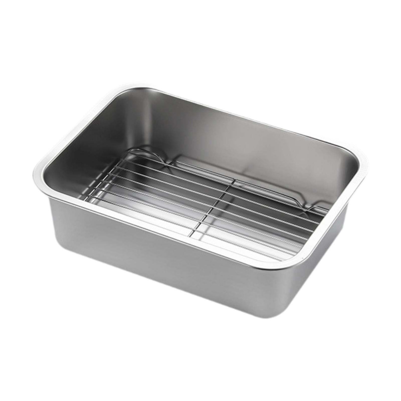 Magideal - Bandeja Para Horno Con Rejilla De Alambre, Resistente, Antiadherente, Para Alimentos, Tostadora, Rejilla Para Enfriar, Para Cocina, Restaurante, 36 X 27 X 10 Cm