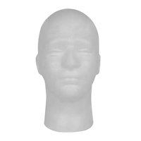Ioensy - Cabeza De Peluca De Espuma Para Hombre, Cabeza De Maniquí Multiusos Blanca Para Tienda De Accesorios