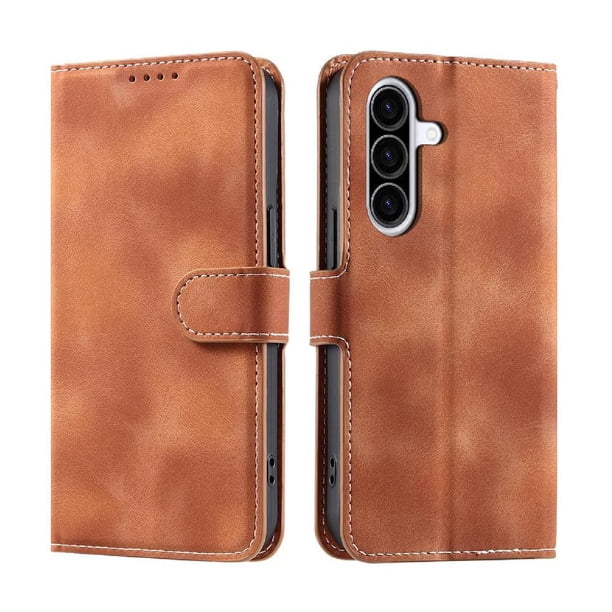 Funda Cartera para Samsung Galaxy A17 Tapa con Ranuras, Soporte y Correa Marrón