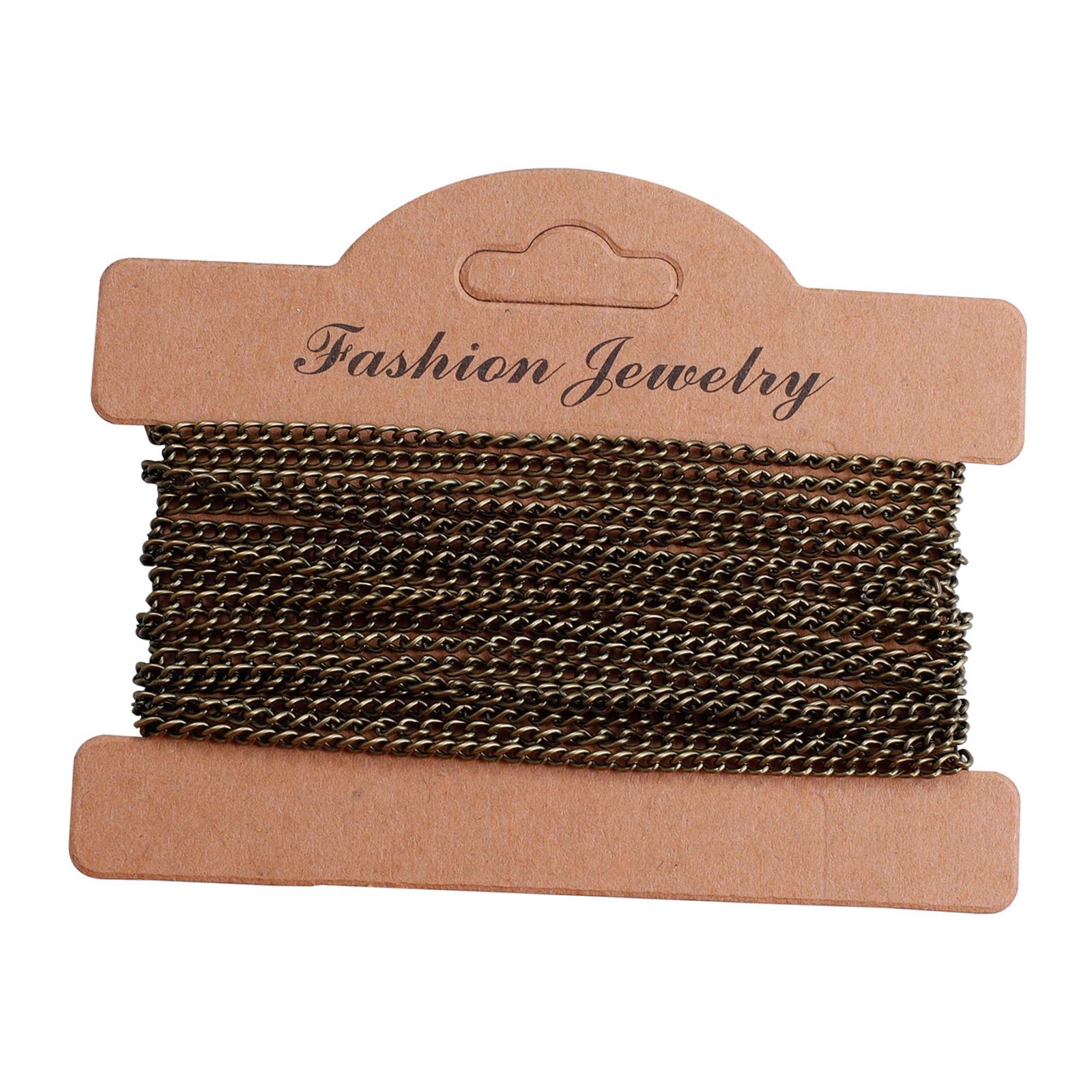 Bothyi - Cadena De Eslabones Trenzados, Fabricación De Joyas Diy, Llavero, Pendientes, Cadena De Cable Curvo, Chapado En Bronce Antiguo