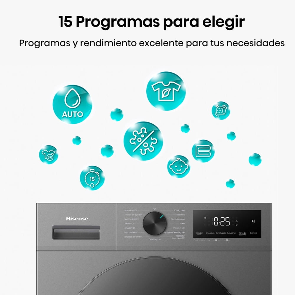 Hisense WD1I1041BT 10/6 kg Titanium, foto 14