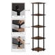 thumbnail image 5 of Estante de esquina Furinno TURN-N-TUBE de madera de nogal de 5 niveles, 5 of 7