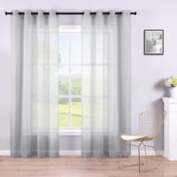 Cortinas Koufall De Color Gris Transparente Para Dormitorio Y Sala De Estar, 213 Cm