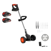 Genérico - Cortador De Césped Inalámbrico Con Ruedas Para Jardín Negro O Manual Inalambrica 2 Baterias