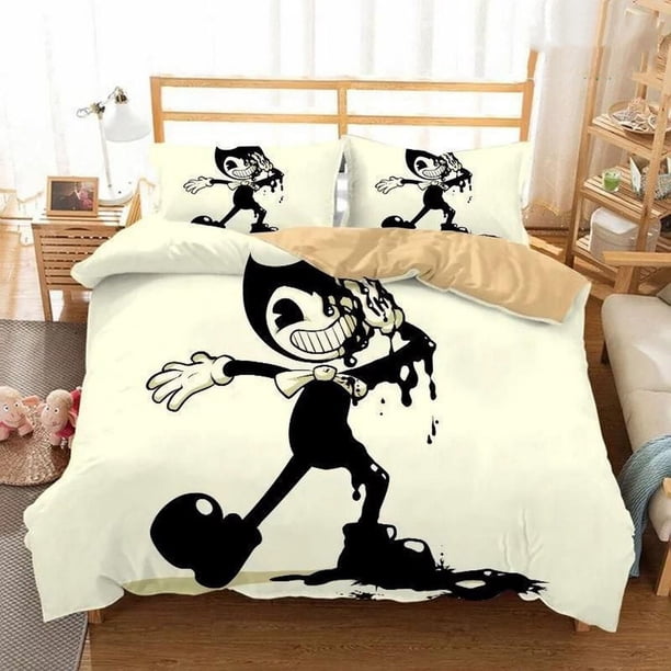 Bendy And The Ink Machine Game Quilt Duna Duvet Cover Set Bed3-Piece Bedding Set (1 Duvet Cover + 2 Pillow Shams)