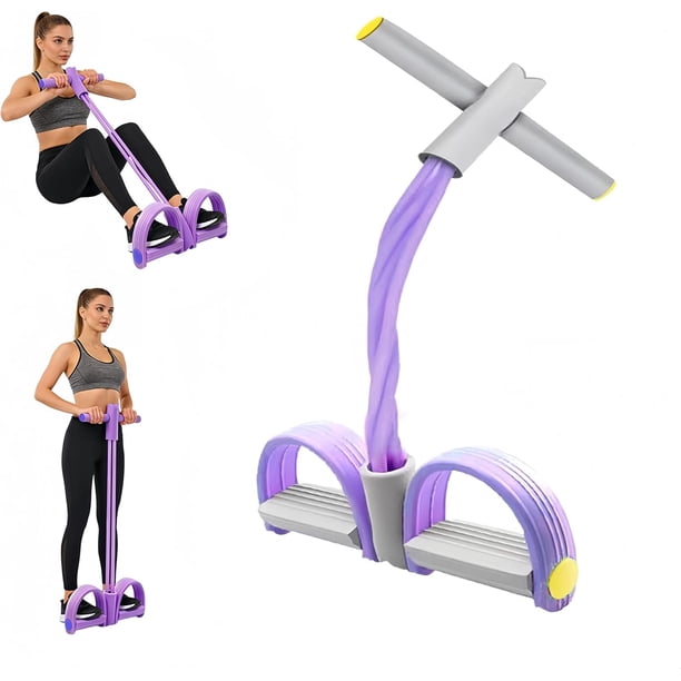Tirador tobillo pedal 4 tubos banda elástica yoga tensión látex natural fitness equipo
