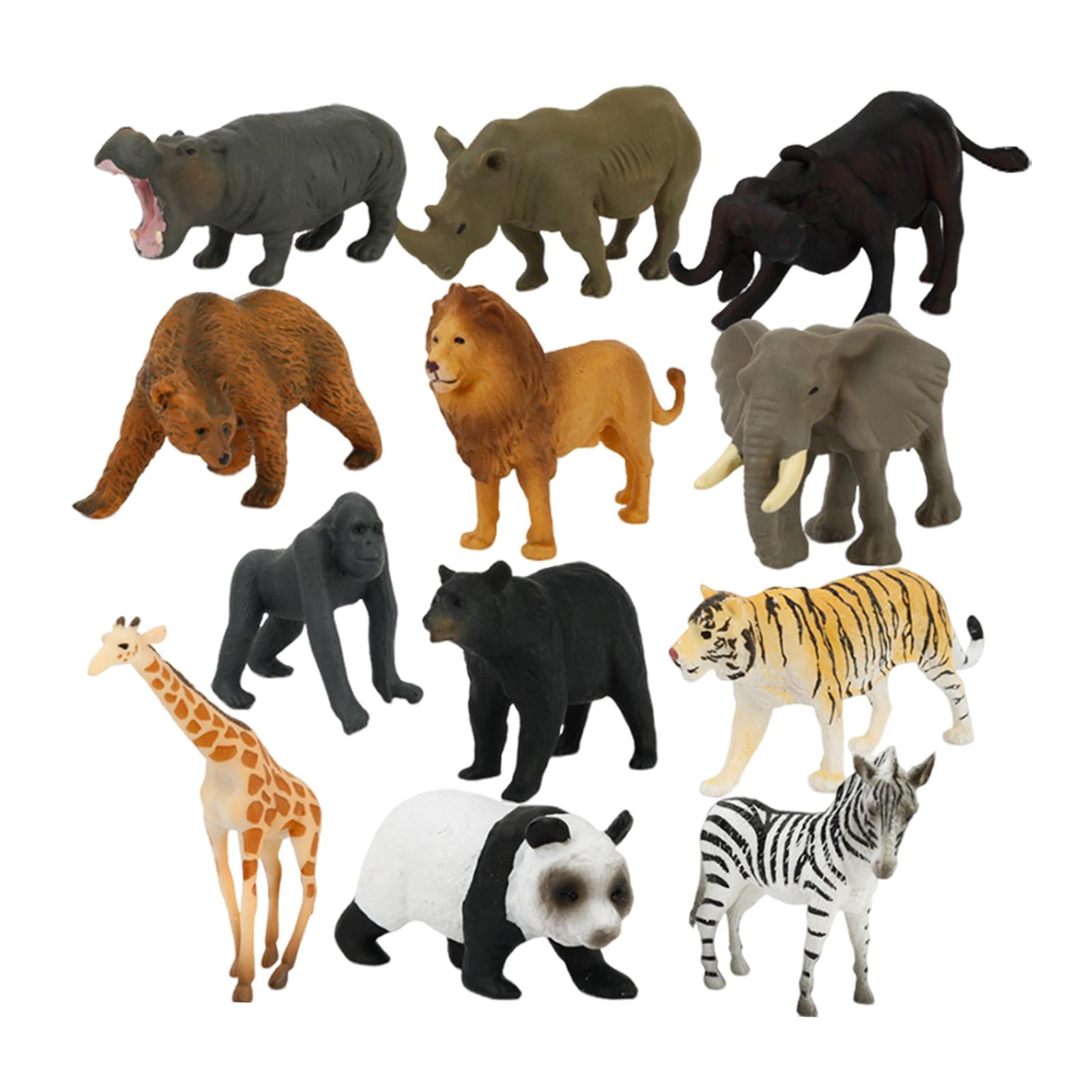 Bothyi - 12 Modelos De Animales De África Para Decoración De Escritorio, Proyectos Escolares Y Juegos Creativos