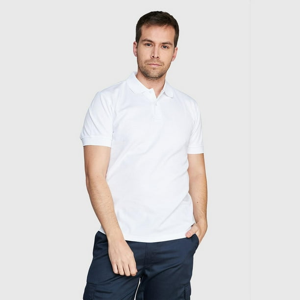 Polera Mc Hombre Waffle blanco 2XL