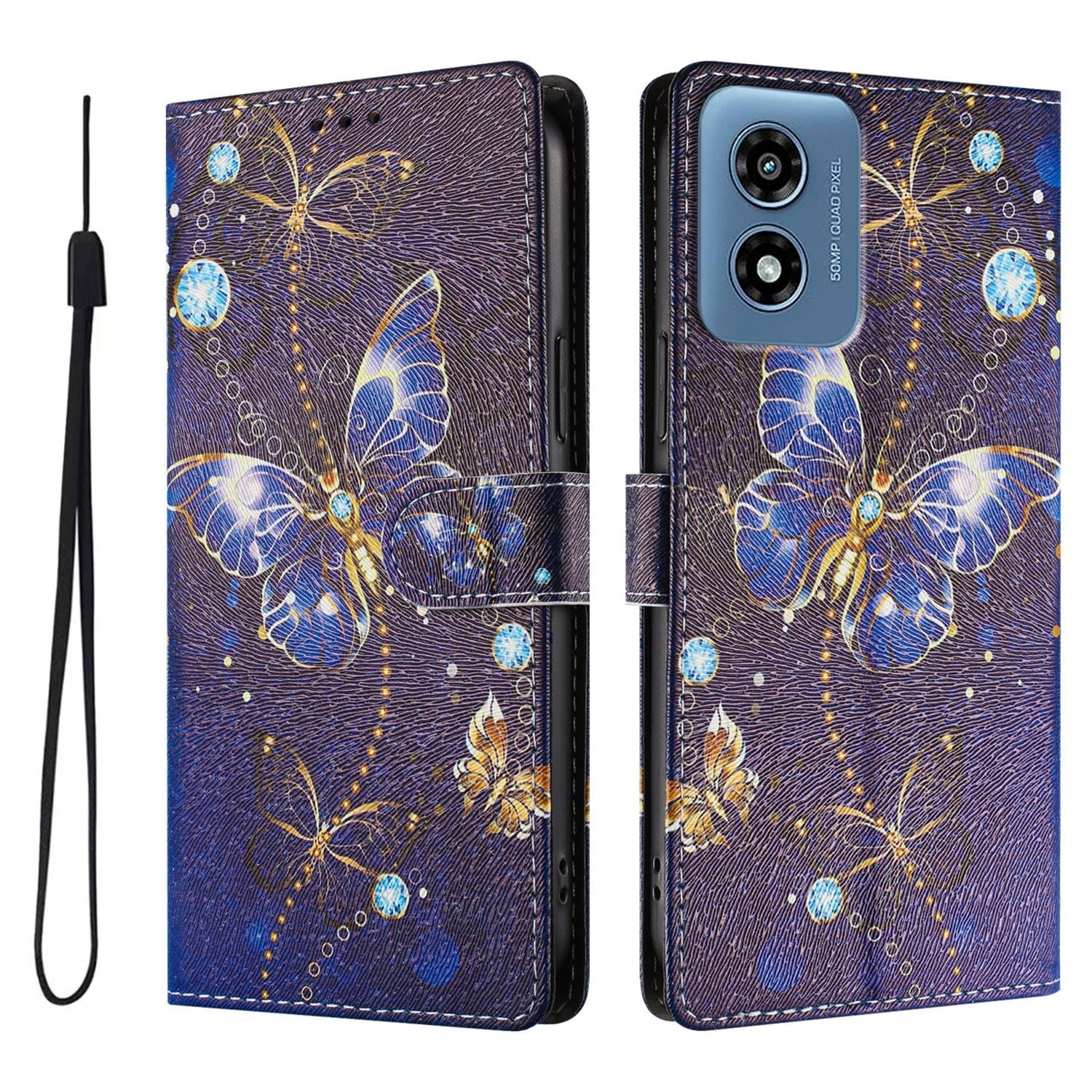 Foxdock Funda Tipo Cartera Para Motorola Moto G Play 4g 2024 Con Soporte Y Correa – Diseño De Patrones Lindos