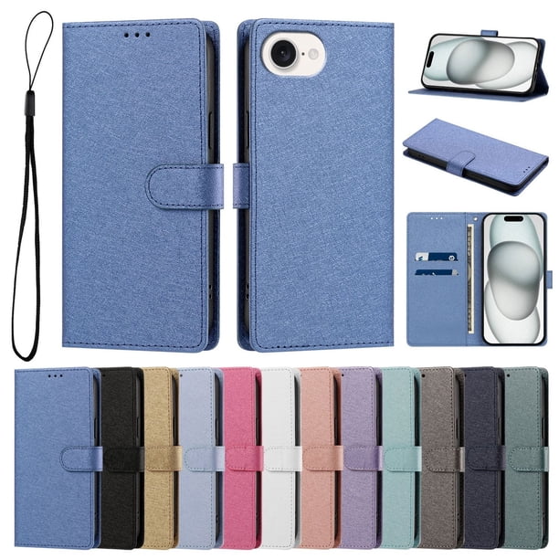 Cartera Protectora para iPhone 16e/iPhone 17e con Soporte, Azul