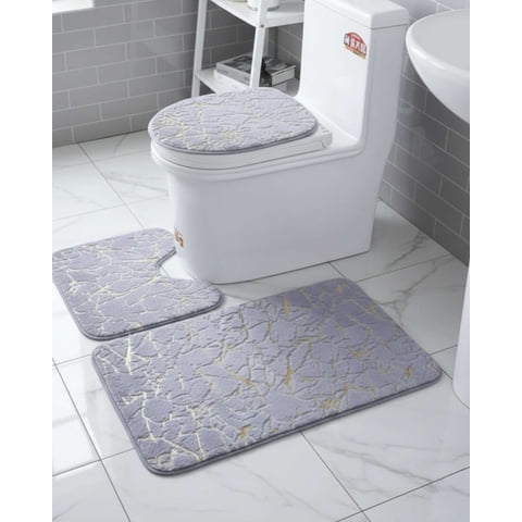 Mylhogar - Set De Baño De Marmol Aterciopelados 3 Piezas