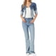 thumbnail image 2 of INSPIRE CHIC Chaquetas de Jean de Mezclilla Recortadas sin Cuello de Manga 3/4 para Mujer Azul Degradado XL, 2 of 6