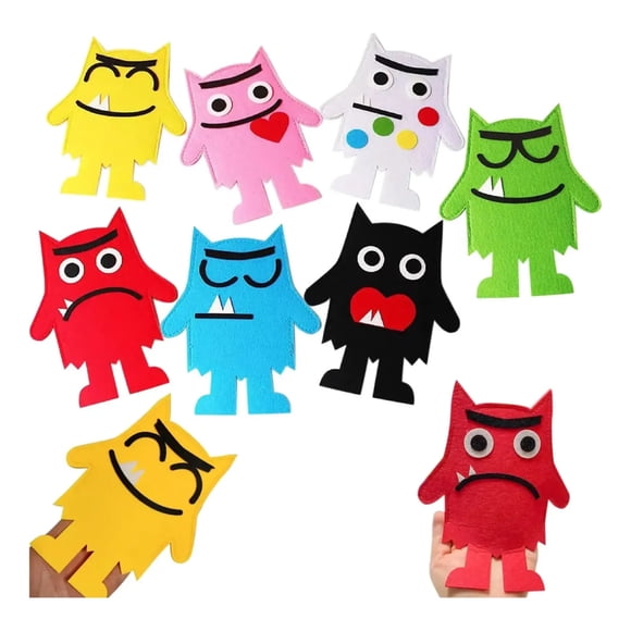 Set 6 Títeres de Mano Monstruo de los Colores Emociones