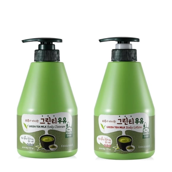 Set De Gel De Baño Y Loción Corporal Green Tea Milk 585 Ml
