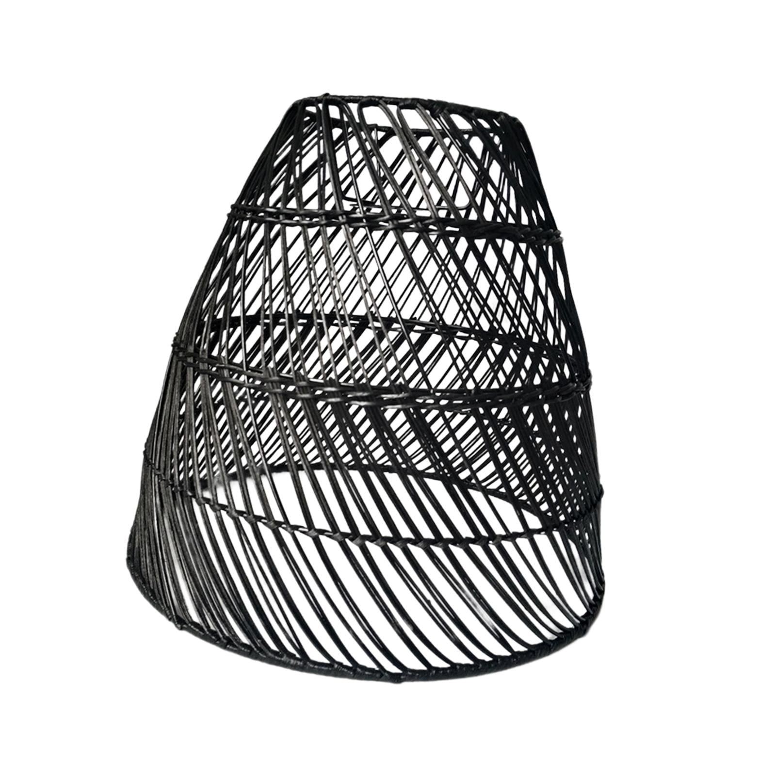 Magideal - Pantalla De Lámpara De Ratán, Pantalla De Lámpara Colgante, Pantalla De Lámpara Rústica Vintage, Pantalla De Accesorio De Cubierta De Luz Colgante Par