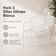 thumbnail image 4 of Pack 2 Sillas Olimpo Blancas Para Balcón Patio O Jardín, 4 of 7