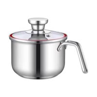 Bothyi - Cacerola Para Leche Con Tapa, Cacerola De Acero Inoxidable Para Salsa De Restaurante, Leche Hirviendo, 10X14,5X10Cm