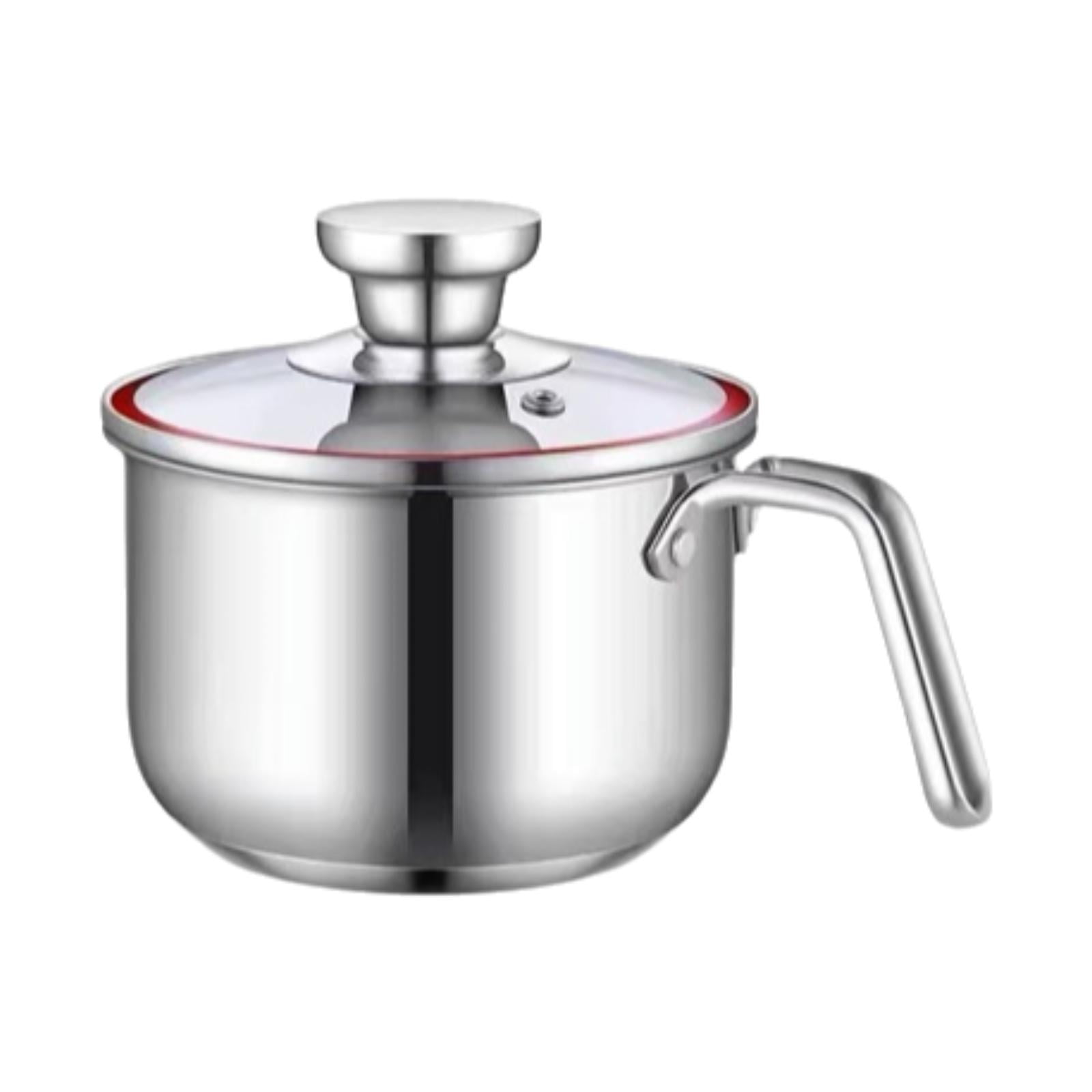 Bothyi - Cacerola Para Leche Con Tapa, Cacerola De Acero Inoxidable Para Salsa De Restaurante, Leche Hirviendo, 10x14,5x10cm